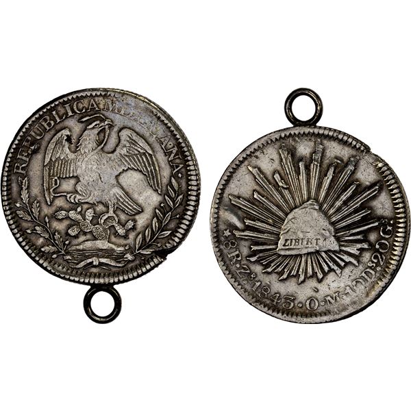MEXICO: Republic, AR 8 reales (27.25g), Zacatecas, 1843-Zs, XF