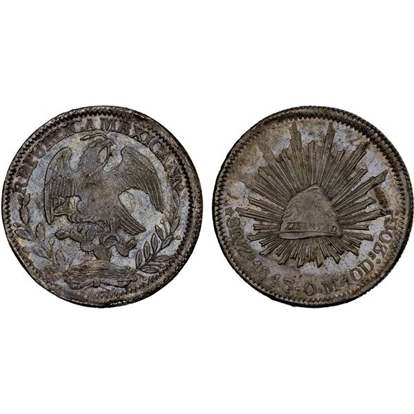 MEXICO: Republic, AR 8 reales (27.13g), Zacatecas, 1843-Zs, XF