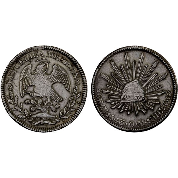 MEXICO: Republic, AR 8 reales (27.03g), Zacatecas, 1843-Zs, VF-XF