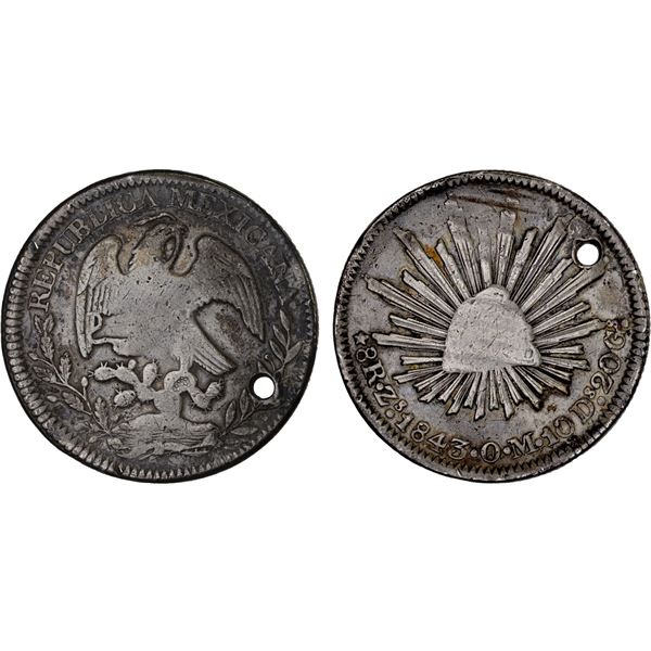 MEXICO: Republic, AR 8 reales (26.75g), Zacatecas, 1843-Zs, VF