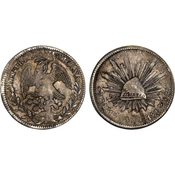 MEXICO: Republic, AR 8 reales (27.01g), Zacatecas, 1843-Zs, Choice VF