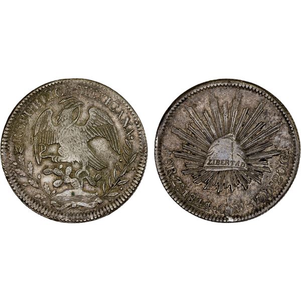 MEXICO: Republic, AR 8 reales (27.10g), Zacatecas, 1844-Zs, XF