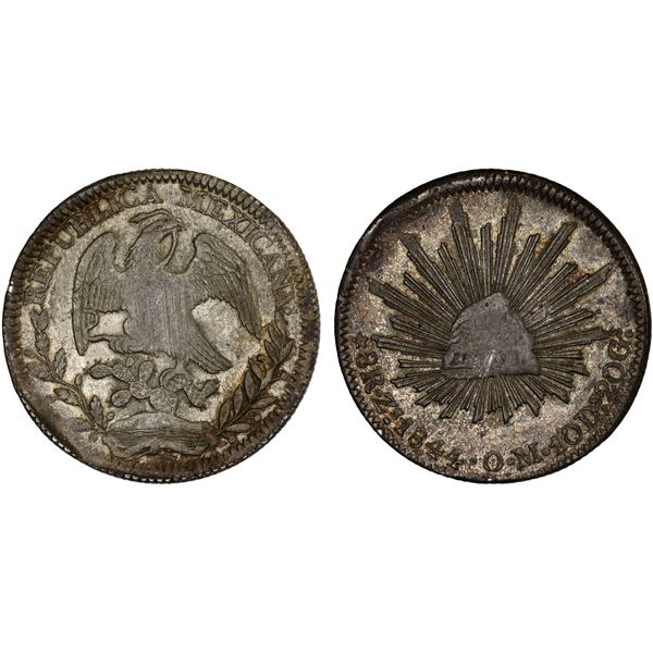 MEXICO: Republic, AR 8 reales (26.57g), Zacatecas, 1844-Zs, XF