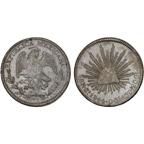 MEXICO: Republic, AR 8 reales (26.89g), Zacatecas, 1844-Zs, VF-XF