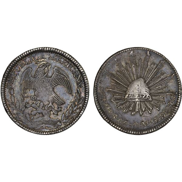 MEXICO: Republic, AR 8 reales (26.63g), Zacatecas, 1844-Zs, VF-XF