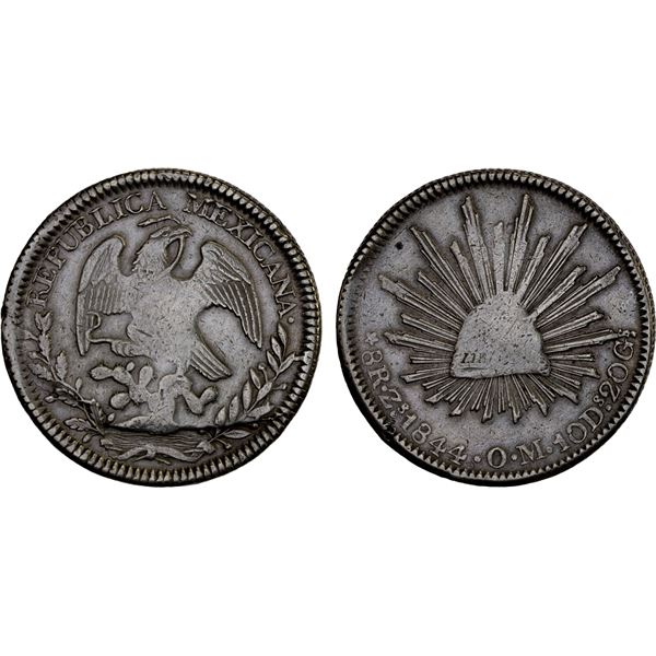 MEXICO: Republic, AR 8 reales (27.04g), Zacatecas, 1844-Zs, VF