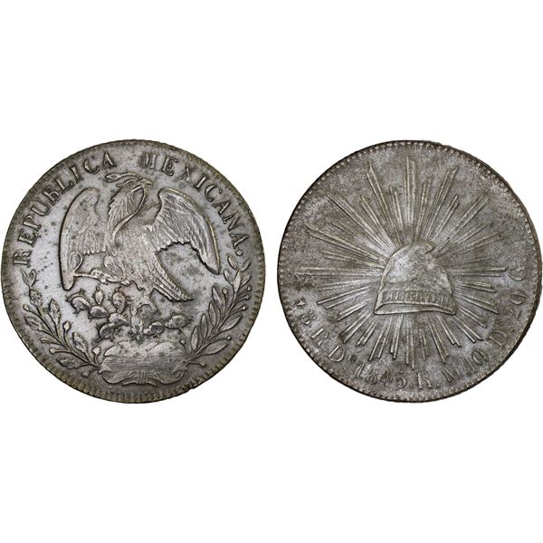 MEXICO: Republic, AR 8 reales (26.64g), Durango, 1845-Do, XF