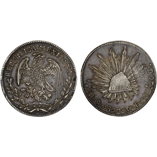 MEXICO: Republic, AR 8 reales (26.98g), Mexico City, 1845-Mo, VF-XF