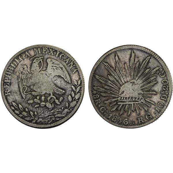 MEXICO: Republic, AR 8 reales (26.94g), Chihuahua, 1846-Ca, F-VF