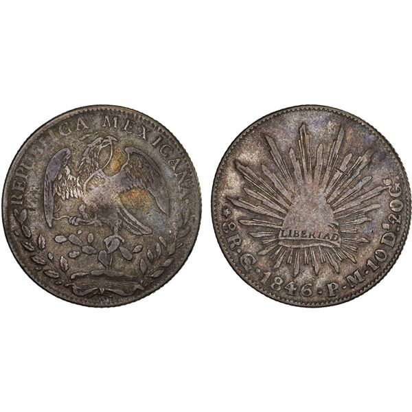 MEXICO: Republic, AR 8 reales (26.62g), Guanajuato, 1846-Go, F-VF
