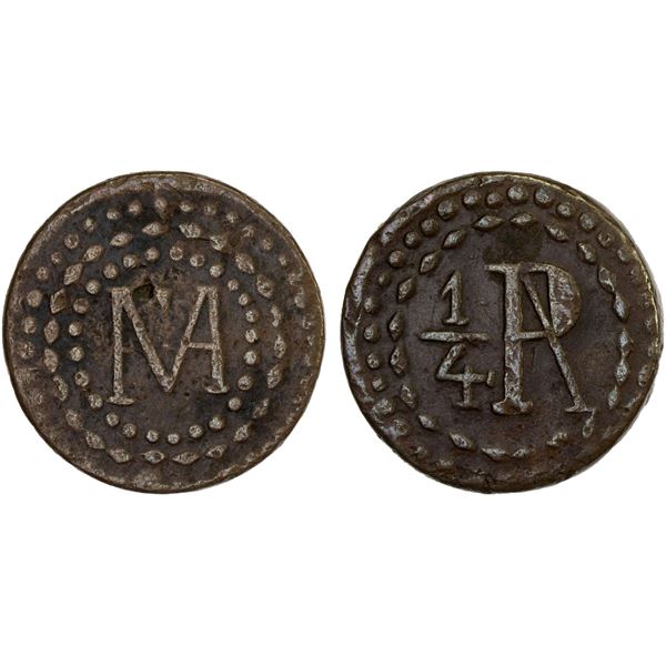 MEXICO: AE token (8.19g), ND (ca. 1850?), VF