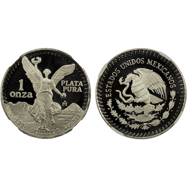 MEXICO: Estados Unidos, AR onza, 1986-Mo, NGC Proof 69 Ultra Cameo