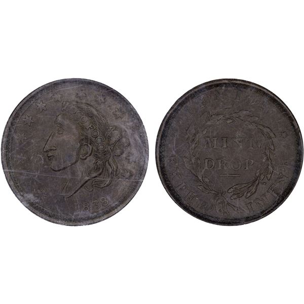 UNITED STATES: AE token, 1838, NGC AU58 BN