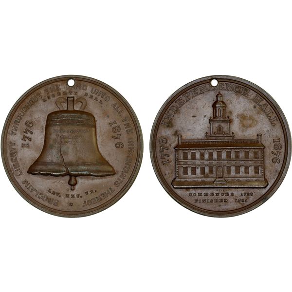 UNITED STATES: AE medal (25.80g), 1876, AU