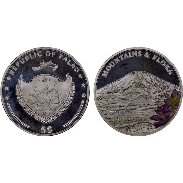 PALAU: Republic, AR 5 dollars, 2011, Proof
