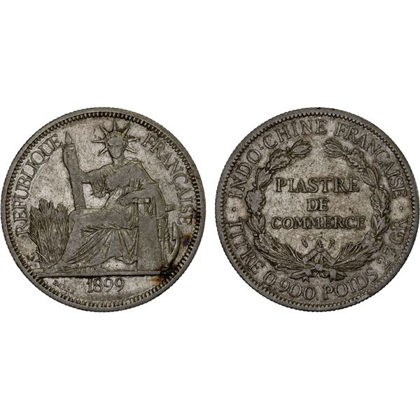 FRENCH INDOCHINA: AR piastre, 1899-A, VF