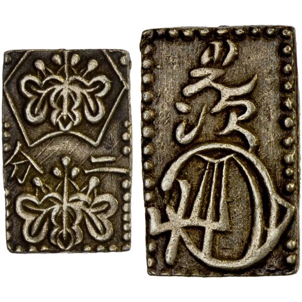 JAPAN: Meiji, 1868-1912, AV 2 bu (2.88g), Edo mint, XF