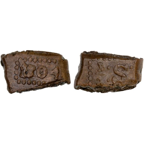 NETHERLANDS EAST INDIES: Batavian Republic, AE 1/2 stuiver (6.58g), 1804, Choice VF