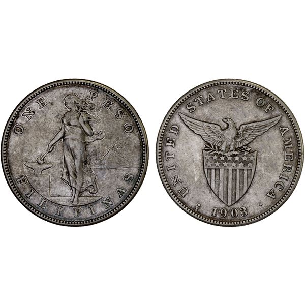 PHILIPPINES: U.S. Territory, AR peso, 1903-S, XF