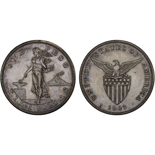 PHILIPPINES: U.S. Territory, AR peso, 1903-S, XF