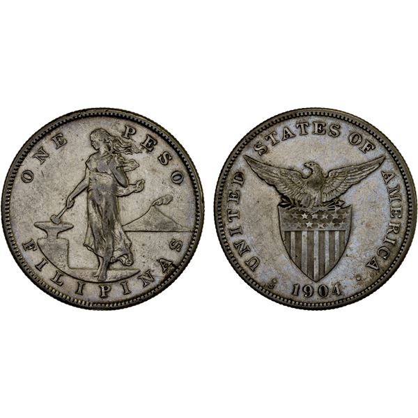 PHILIPPINES: U.S. Territory, AR peso, 1904-S, XF