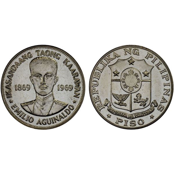 PHILIPPINES: Republic, AR piso, 1969, Brilliant Unc