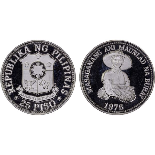 PHILIPPINES: Republic, AR 25 piso, 1976, Proof