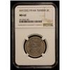 Image 2 : TUNISIA: French Colony, AR 2 francs, Paris, 1914/AH1332-A, NGC MS62