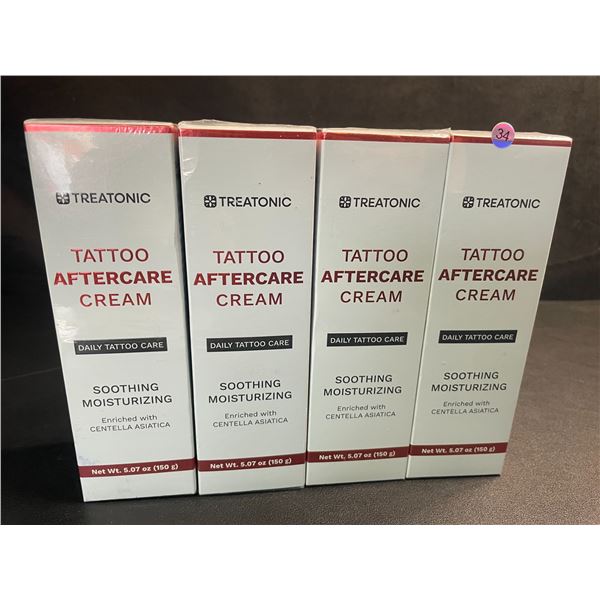 4 Boxes of Treatonic Tattoo Aftercare Creams (150g) Daily Tattoo Care; Soothing & Moisturizing - New