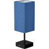 Image 7 : Touch Bedside Table Lamp; Dimmable w/ USB C+A Charging Base; LED Bulb Included (Navy Blue) New