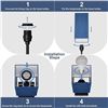 Image 4 : Touch Bedside Table Lamp; Dimmable w/ USB C+A Charging Base; LED Bulb Included (Navy Blue) New