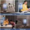 Image 6 : Touch Bedside Table Lamp; Dimmable w/ USB C+A Charging Base; LED Bulb Included (Navy Blue) New