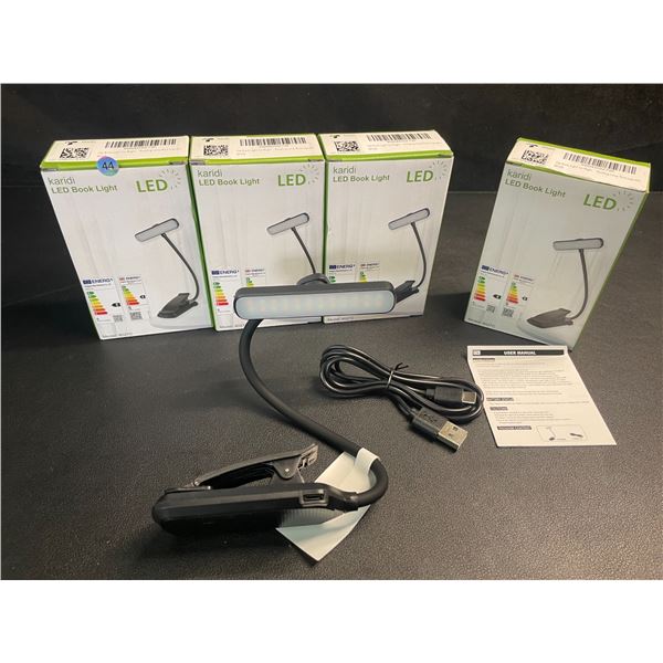 Lot of 4 LED Clamp-On Lights/Book Lights - Great for Reading, Crafts, Hobby Work, etc. - New