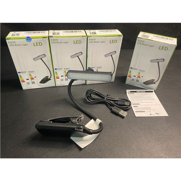 Lot of 4 LED Clamp-On Lights/Book Lights - Great for Reading, Crafts, Hobby Work, etc. - New