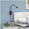 Image 3 : Enuotek Flexible LED Wall-Mount Reading Light/Bedside Light w/ USB Charging Base; Touch Control; New