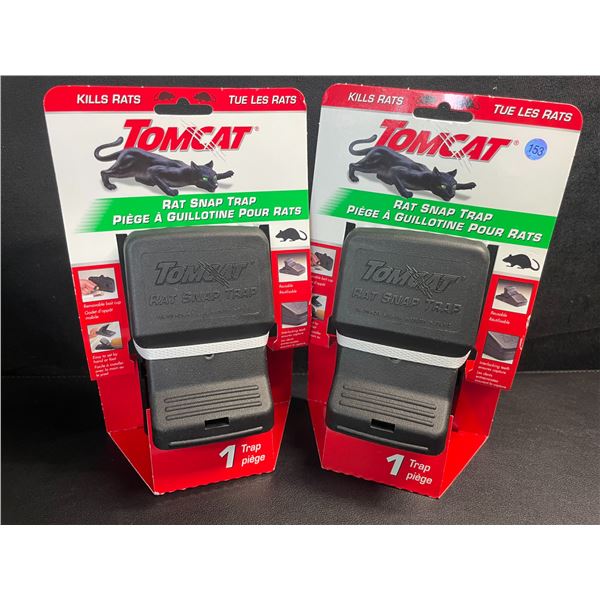 Lot of 2 TomCat Rat Snap Traps - Easy Set, Reusable, No-Touch Disposal Rodent Control - New