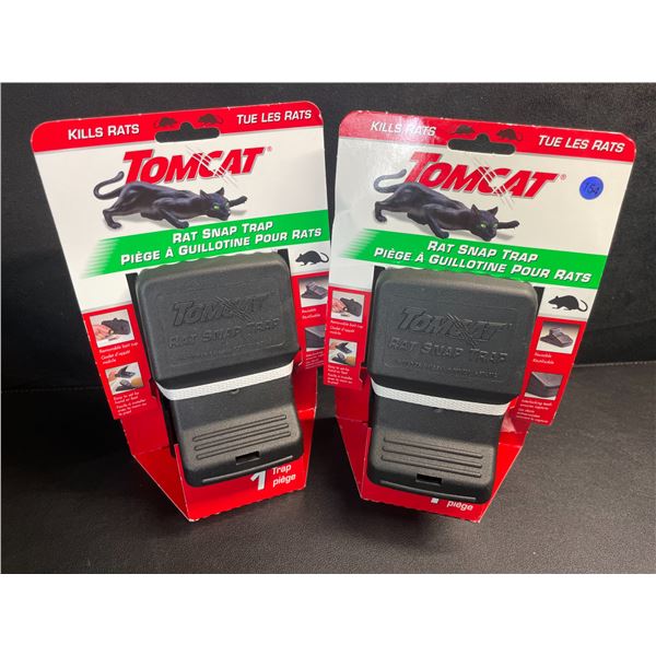 Lot of 2 TomCat Rat Snap Traps - Easy Set, Reusable, No-Touch Disposal Rodent Control - New