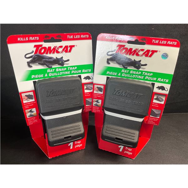 Lot of 2 TomCat Rat Snap Traps - Easy Set, Reusable, No-Touch Disposal Rodent Control - New