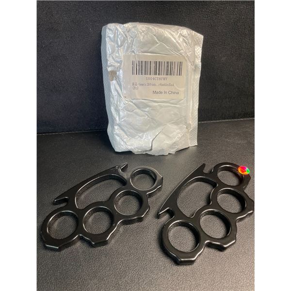 2-Pack Black Self-Defence Rings - New