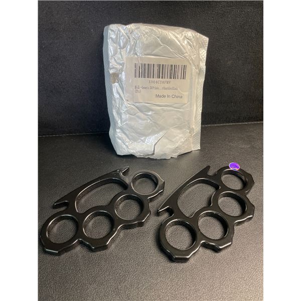 2-Pack Black Self-Defence Rings - New