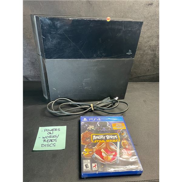 PS4/Playstation 4 Console with Power Cord & Game (Used) Tested - Powers On/Works/Reads Discs!