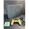 Image 1 : PS4/Playstation 4 Slim Console w/ Power Cord & Controller (Used) Tested - Powers On/Works/Reads Disc
