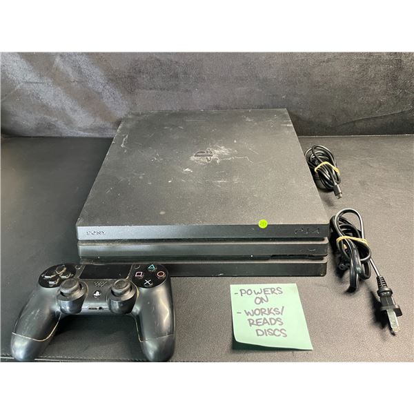 PS4 Pro/Playstation 4 Pro Console with Cords & Controller (Used) Tested - Powers On/Works/Reads Disc