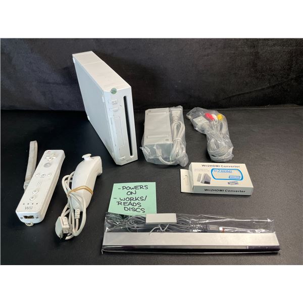 Nintendo Wii Console with All Cords/Controllers (Used) Tested - Powers On/Works/Reads Discs!