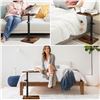 Image 6 : Sofa Armrest Side Table for Couch - Rustic Wood Design; Adjustable Height, 360° Swivel - NEW!
