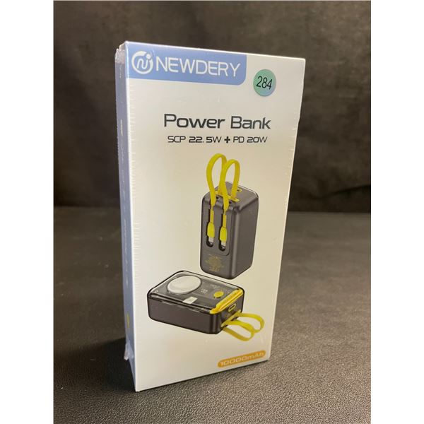 10,000mAh Portable Power Bank/Charger with Built-In Charge Cords & Apple Watch Charger - New Sealed!