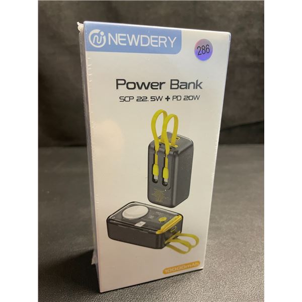 10,000mAh Portable Power Bank/Charger with Built-In Charge Cords & Apple Watch Charger - New Sealed!