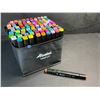 Image 2 : 100PCS Dual-Tip Artist Markers Set - Multi-Color Alcohol Markers for Drawing/Sketching - NEW