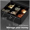 Image 6 : Metal Cash Box/Locking Money Storage Box with 2 Keys - 6-Inch Size (Black) New Sealed