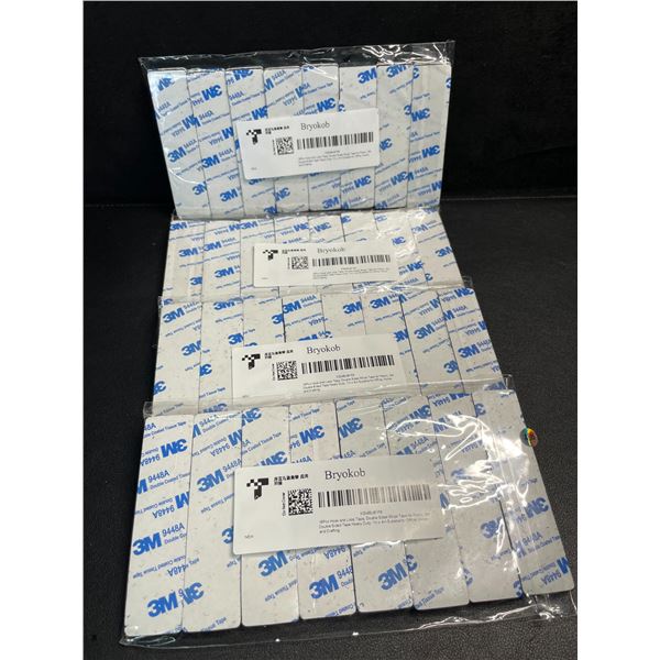 4 Packs of 3M Hook & Loop Tape/Double-Sided Tape Strips (16pcs) 1" x 4" Size - New